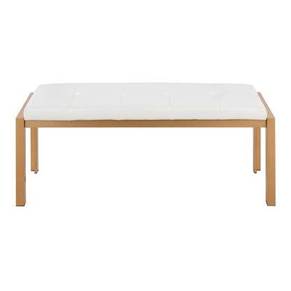 Fuji - Contemporary Bench - Gold / White