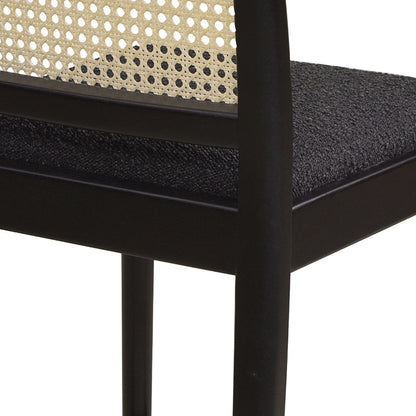 Panama - Curved Back Cane Counter Stool (Set of 2) - Ebony Black