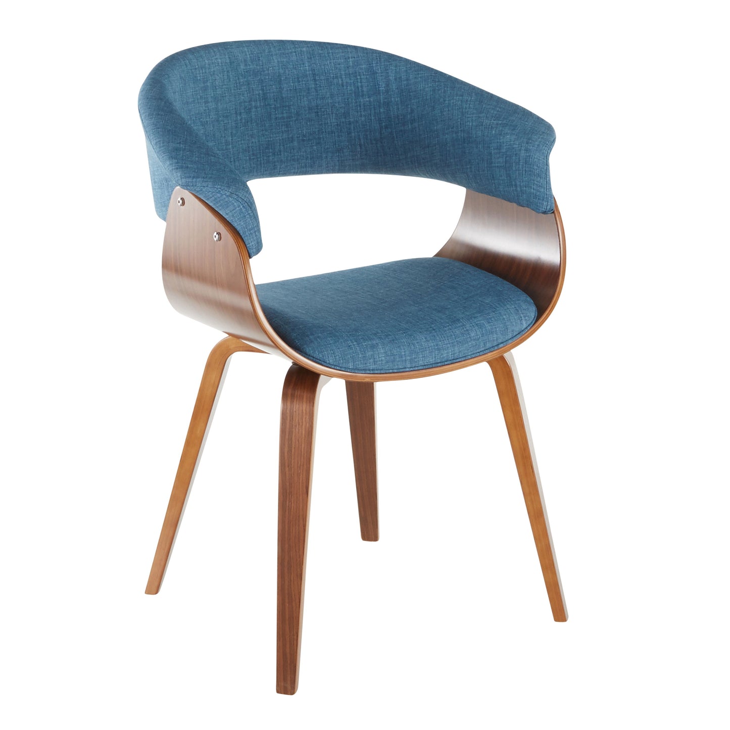 Vintage Mod - Mid-Century Modern Dining / Chair (Set of 2) - Walnut / Blue