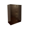 5 Drawer Chest Metal Handles Locking Top Drawer Metal Glide Rails Melamine Laminate - Red Cocoa Espresso