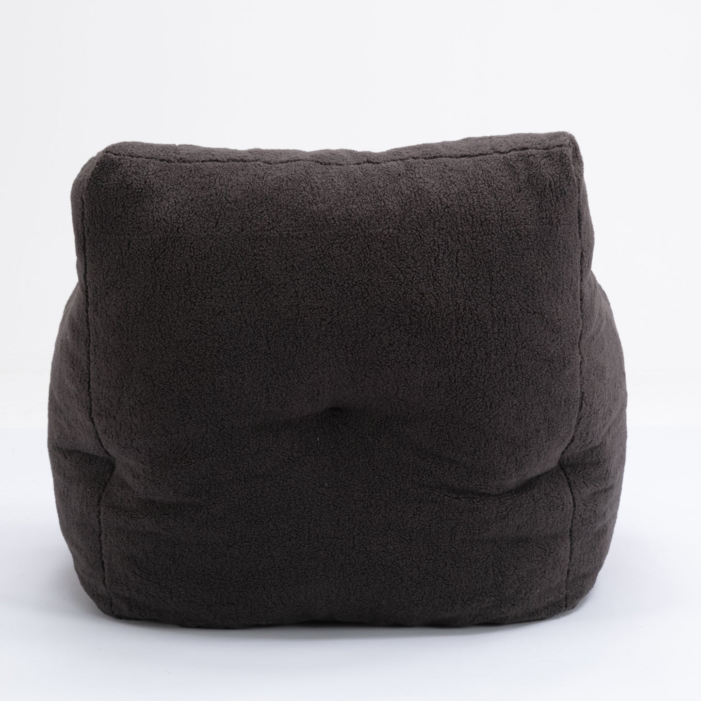 Soft Teddy Fabric Tufted Foam Bean Bag Chair With Teddy Fabric - Dark Gray