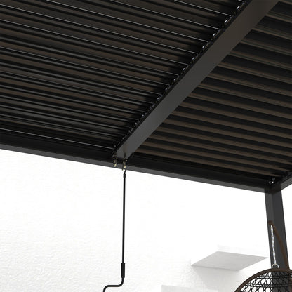 10 x 19 Ft Louver Pergola Frame & Louvers - Black