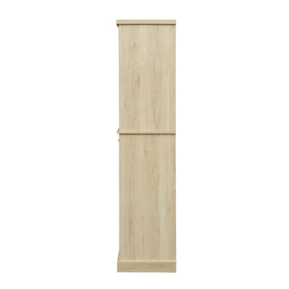 4 Door Storage Cabinet With 1 Drawer And 4 Adjustable Inner Shelves - Natural