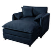 Oversized Recliner Chair With Movable Ottoman, Soft Chenille Upholstered Indoor Lounge Chair, Diy Combination - Blue