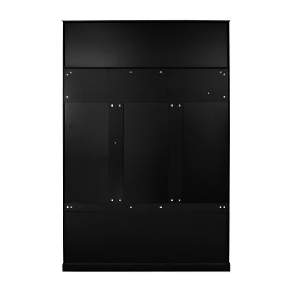 Hall Tree With 6 Hooks, Coat Hanger, Entryway Bench, 3 In 1 Design, A Spacious Drawer For Entrance, Living Room - Black