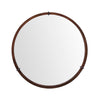 Hausen - Mid-Century Modern Round Accent Wall Mirror - Brown Walnut
