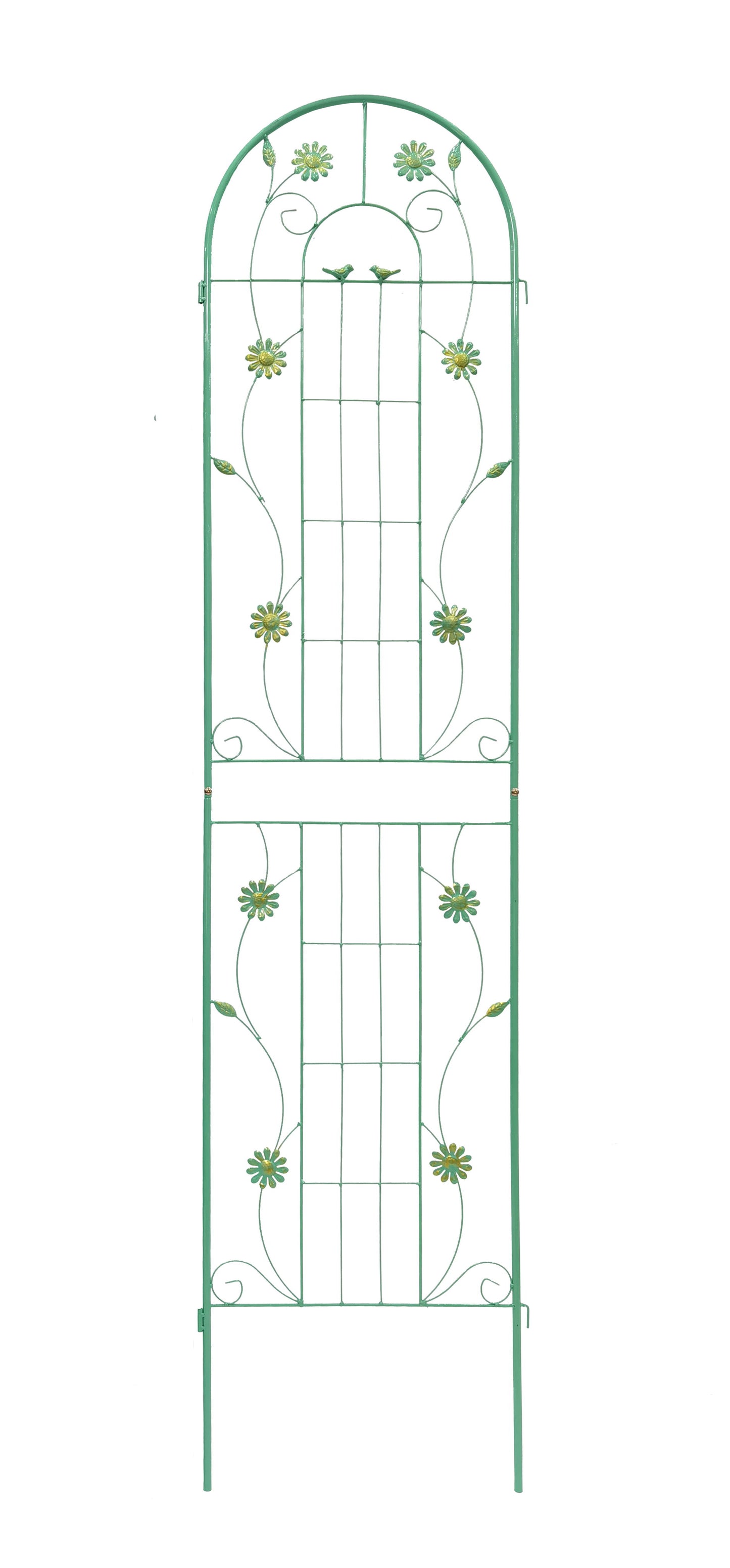 2 Pack Metal Garden Trellis Rustproof Trellis For Climbing Plant Outdoor Flower Support - Green
