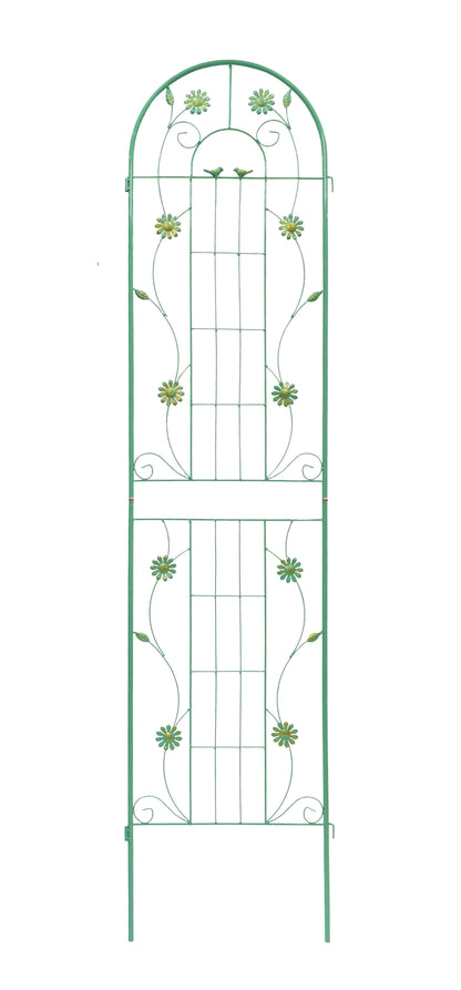 2 Pack Metal Garden Trellis Rustproof Trellis For Climbing Plant Outdoor Flower Support - Green