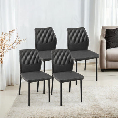 Dining Chairs Living Room Chair Modern Kitchen Armless Side Chair With Metal Legs (Set of 4) - Dark Gray