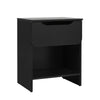 Modern Minimalist 1 Drawer Nightstand With Cubby - Black