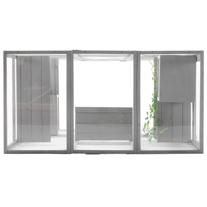 Outdoor Cat House, Diy Cat Enclosure Catio With Double Enter Doors - Light Gray