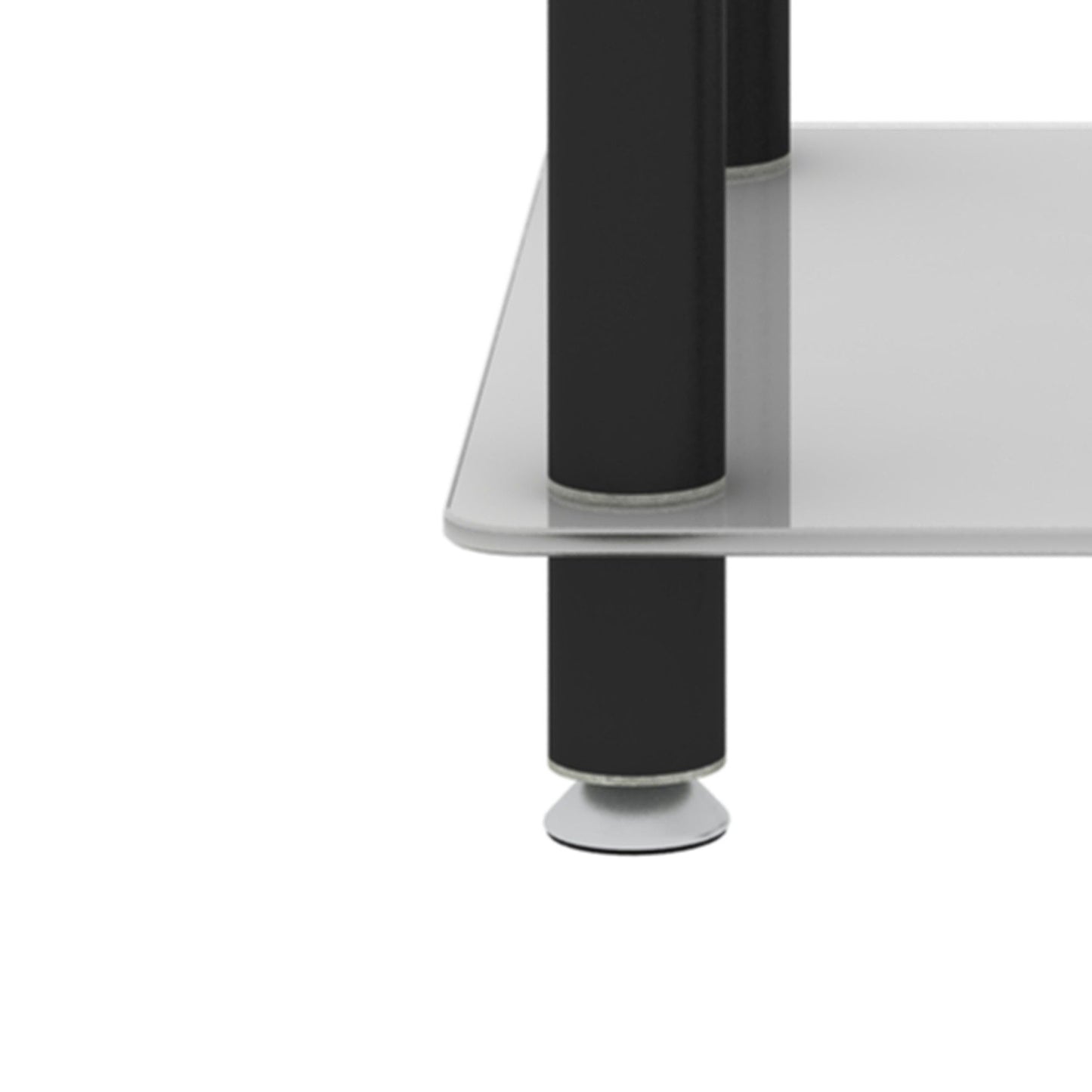 Side Table, 2 Tier Space End Table, Modern Night Stand, Sofa Table, Side Table With Storage Shelve - White / Black