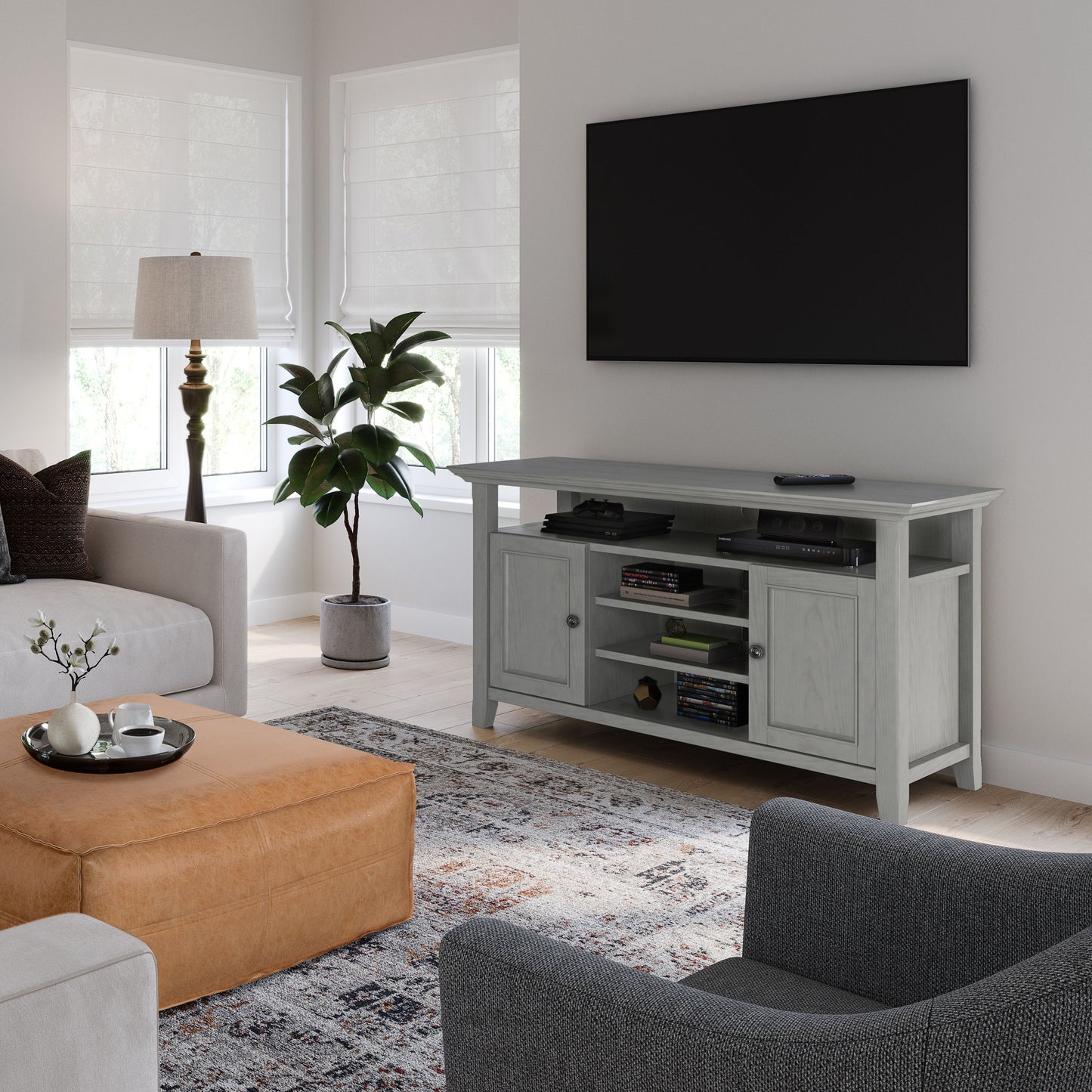 Amherst - TV Media Stand - Fog Gray