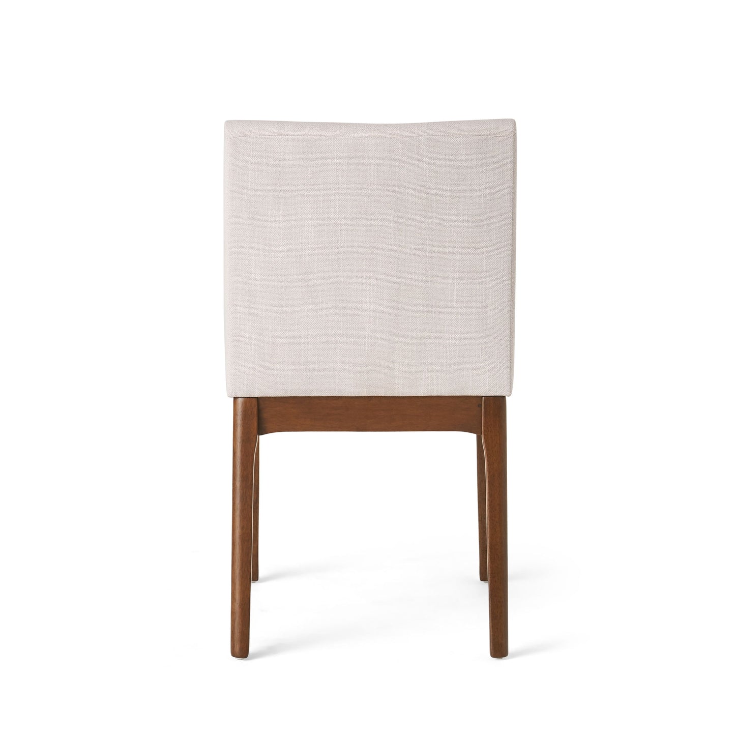 Contemporary Fabric Dining Chairs (Set of 2) - Light Beige / Walnut
