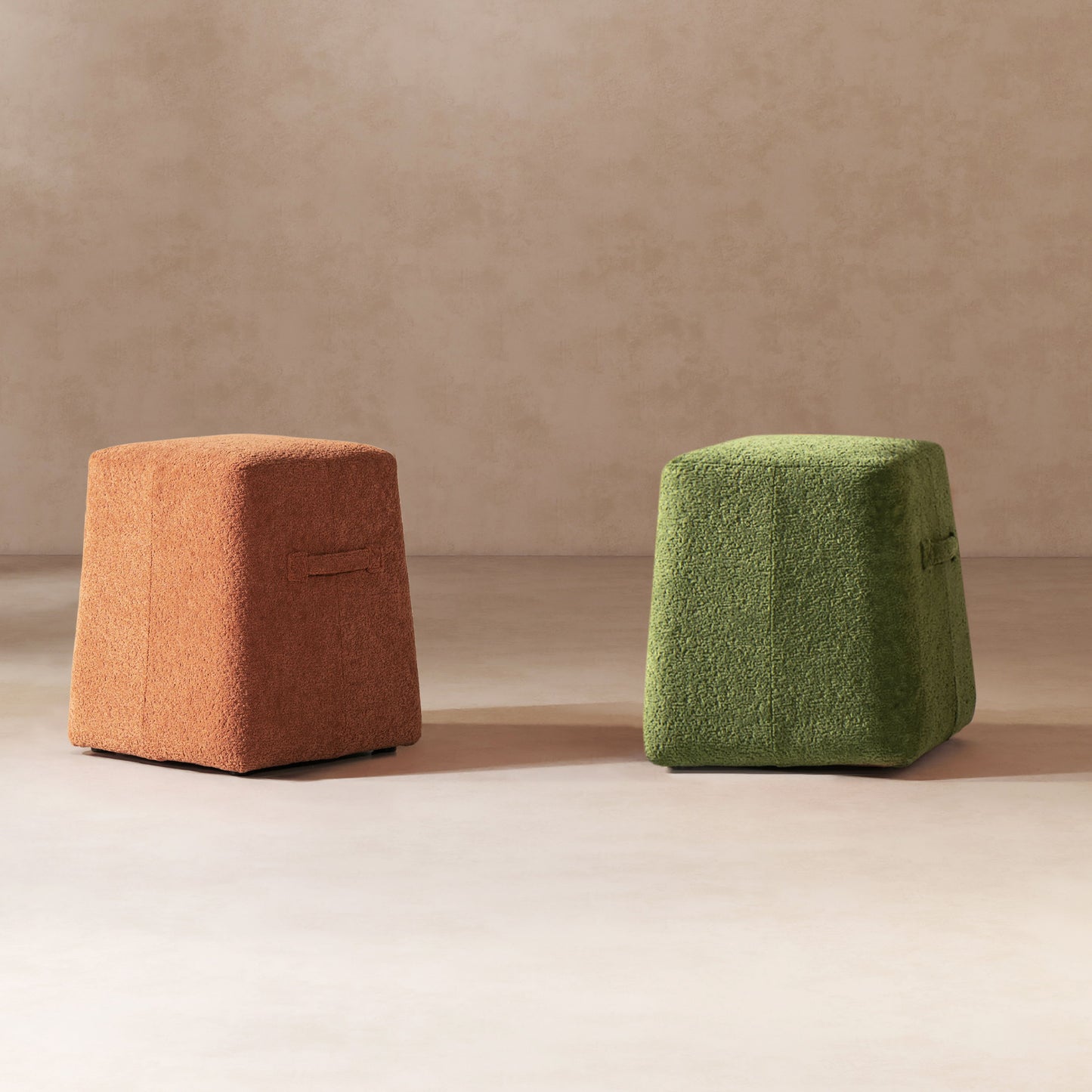 Clyde - Tapered Square Upholstered Ottoman - Moss Green
