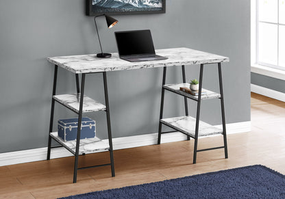 Computer Desk For Home Office, Laptop, Storage Shelves, Contemporary Versatile Placement - White
