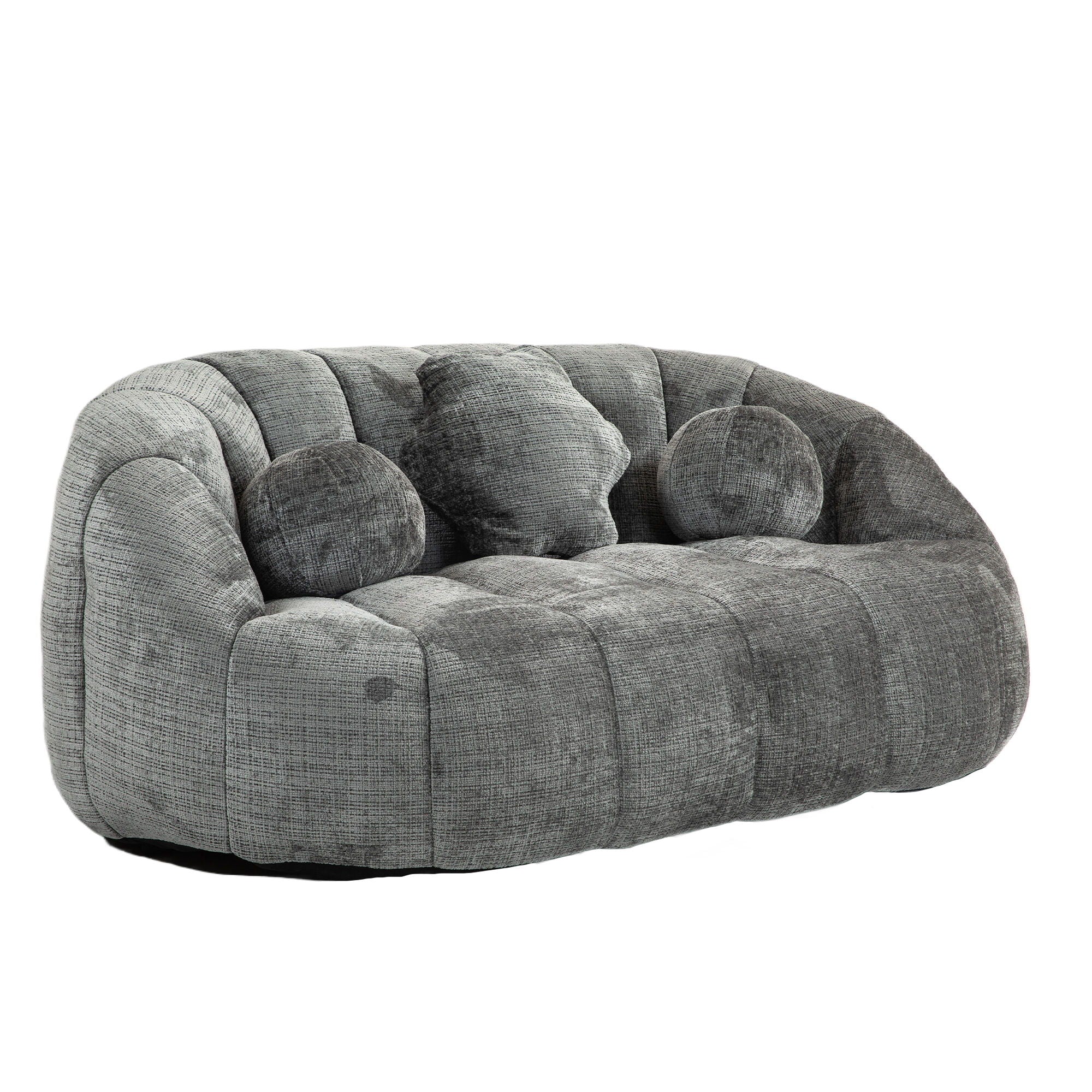 Durable Comfort High Back Bean Bag Sofa Lounger For Adults And Kids - Gray