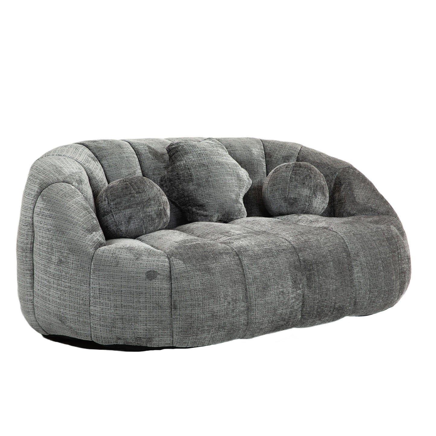 Durable Comfort High Back Bean Bag Sofa Lounger For Adults And Kids - Gray