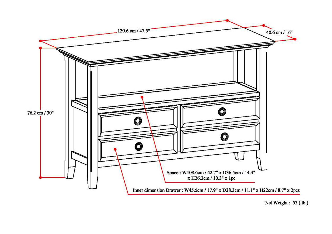 Amherst - Console Sofa Table - Distressed Gray