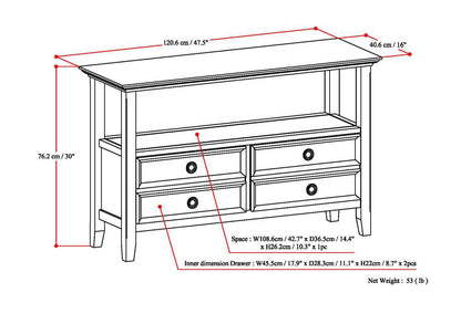 Amherst - Console Sofa Table - Distressed Gray