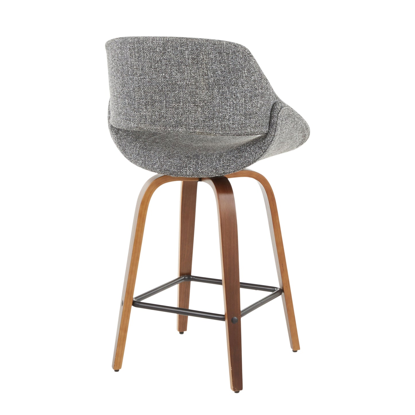 Fabrico - Mid-Century Modern, Counter Stool (Set of 2) - Walnut / Gray