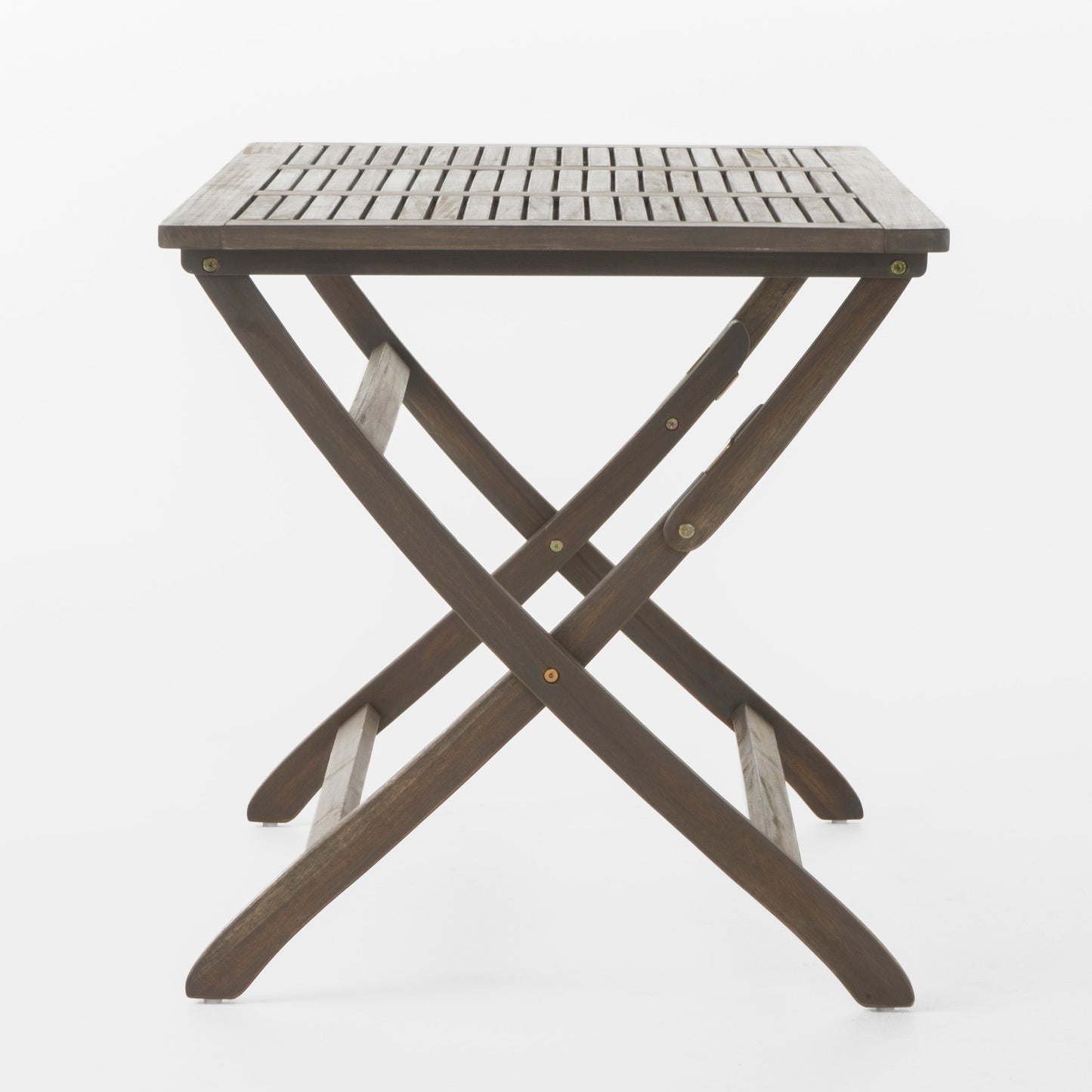 Blissique - Outdoor Foldable Wood Dining Table With Slat Design - Gray