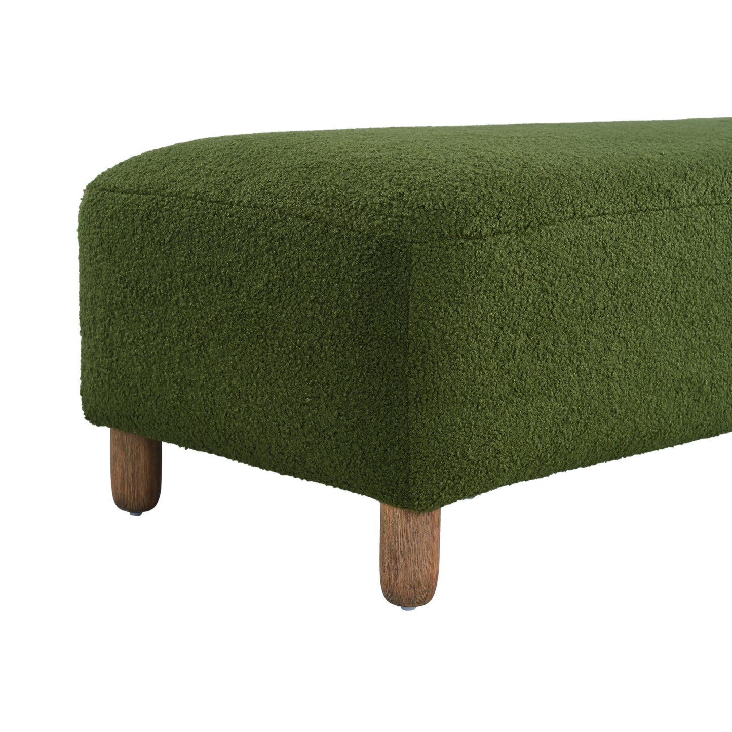 Elegant Ottoman With Comfortable Cushion And High Quality Upholstery - Dark Green