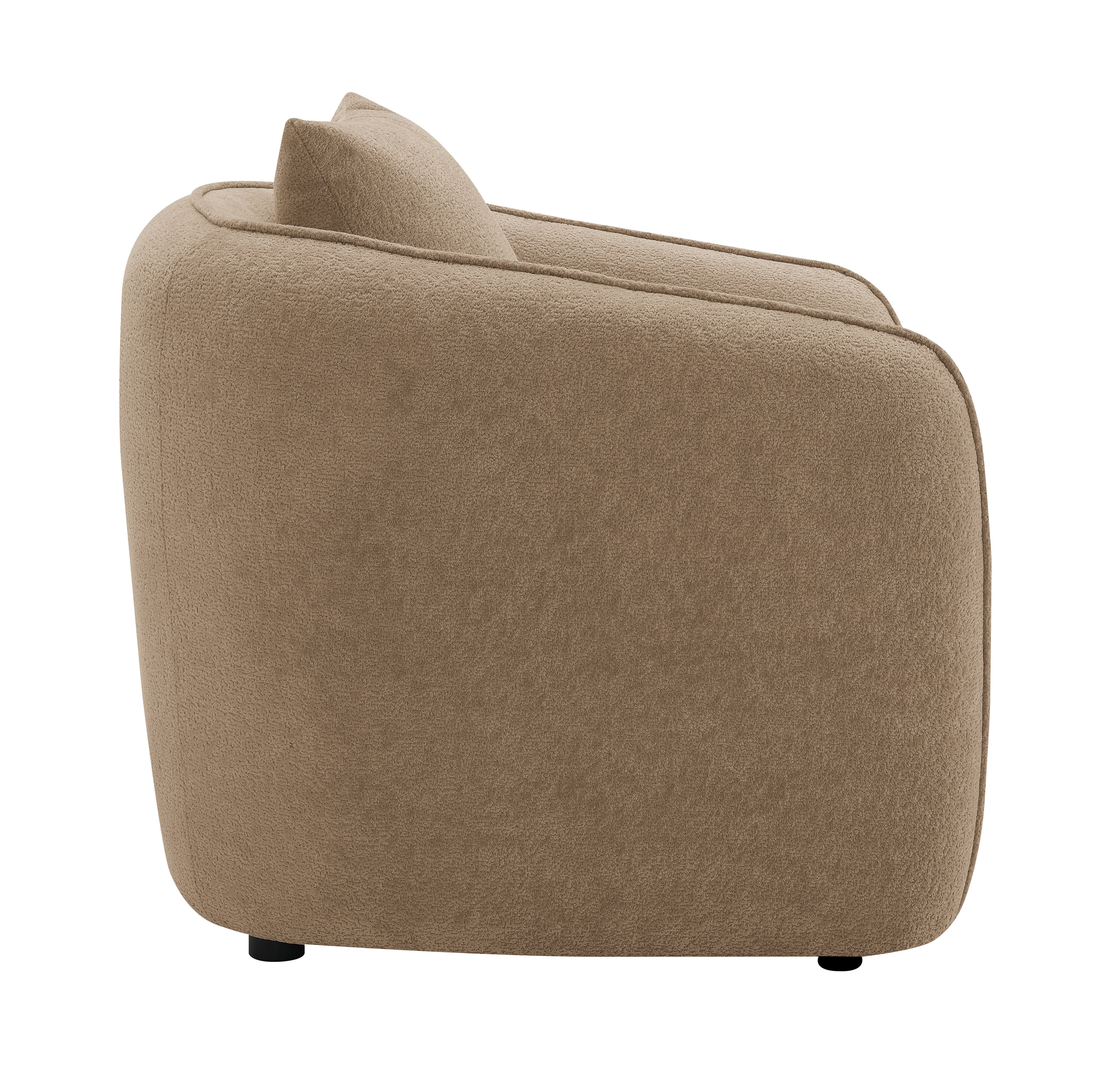 Keith - Chenille Chair With 1 Matching Color Toss Pillows - Brown