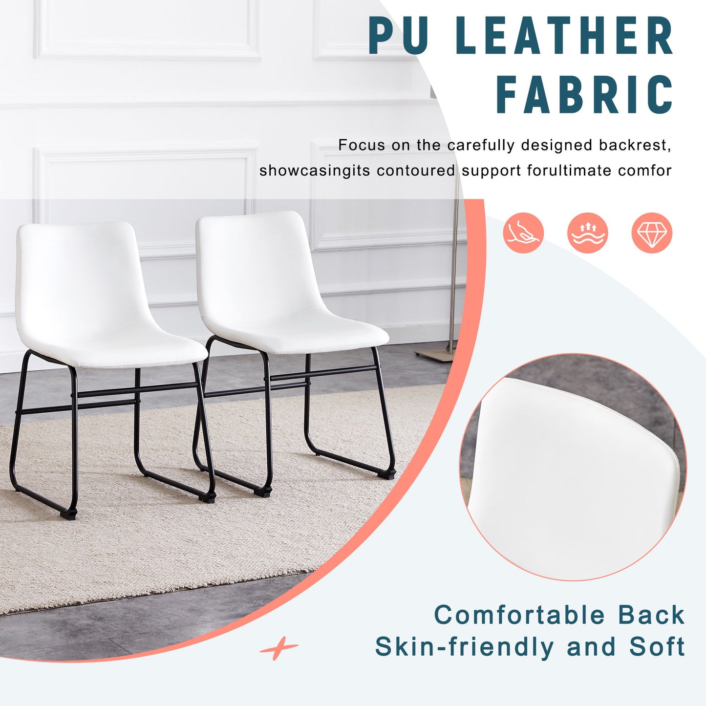 (Set of 4) Classic Chairs, A Stylish Seat Perfect For Modern Minimalist And Industrial Style Environments - White