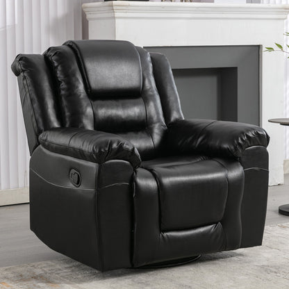 360ÔøΩÔøΩ swivel And Rocking Home Theater Recliner Manual Recliner Chair With Wide Armrest For Living Room - Black