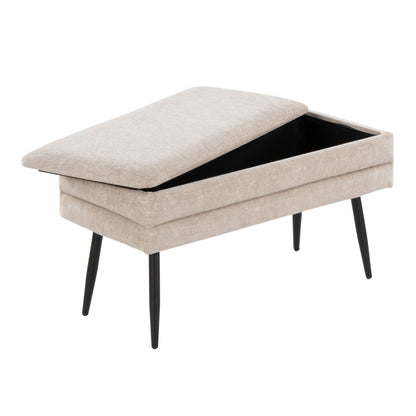 Neapolitan - Contemporary Storage Bench - Black / Light Brown