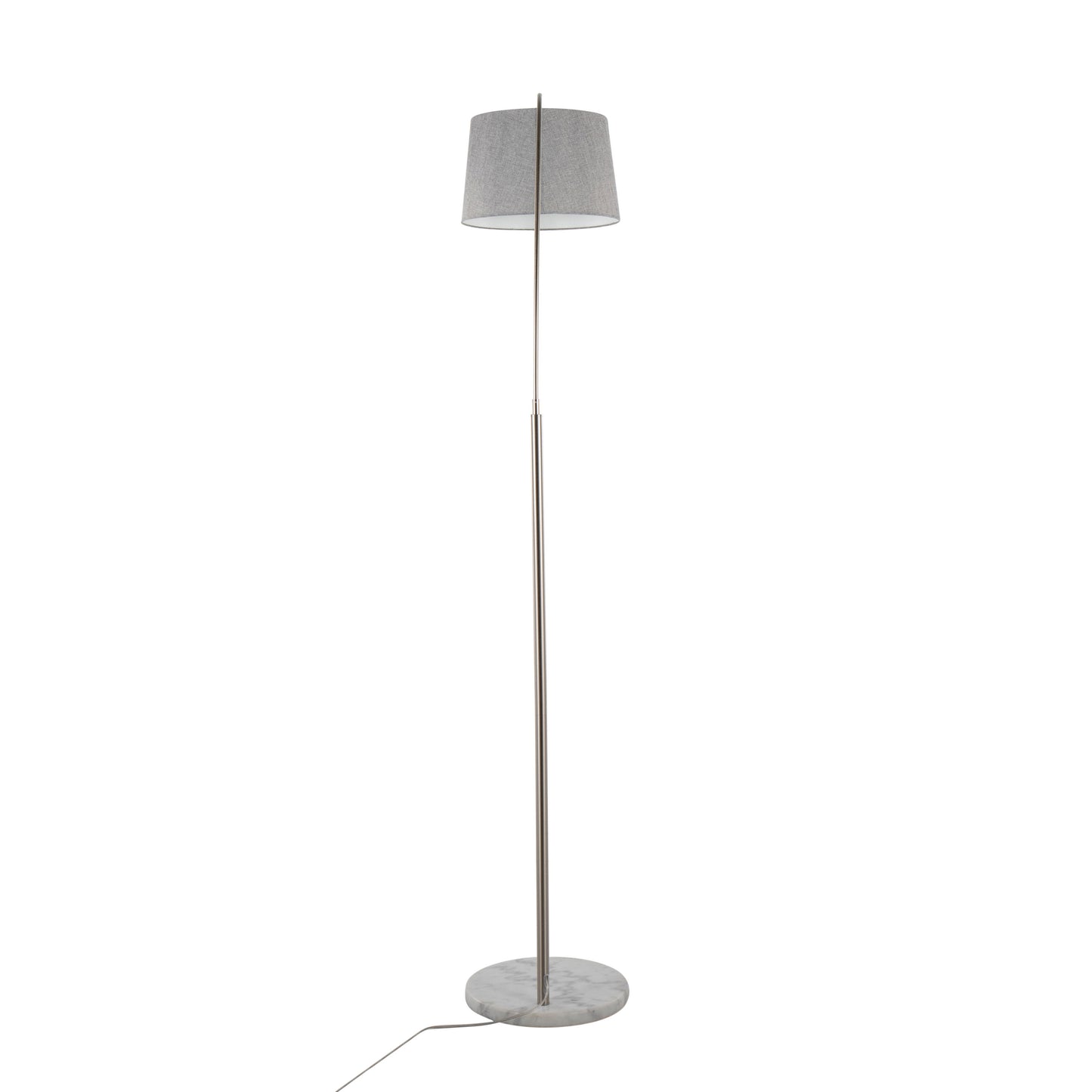 March - Contemporary Floor Lamp - Nickel / Gray