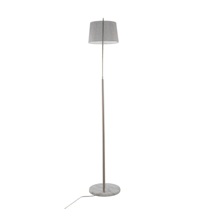 March - Contemporary Floor Lamp - Nickel / Gray