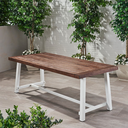 Equilibrium - Outdoor Dining Table With Slat Top - Dark Brown