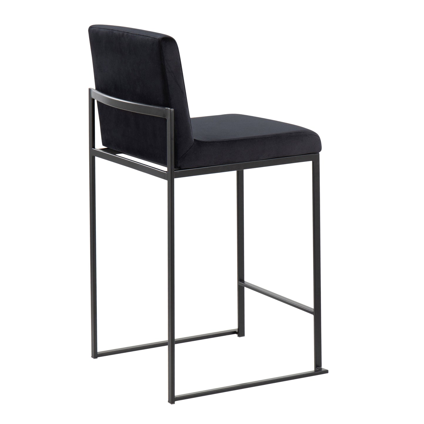 Fuji - Contemporary High Back Counter Stool (Set of 3) - Black