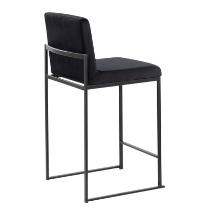 Fuji - Contemporary High Back Counter Stool (Set of 3) - Black