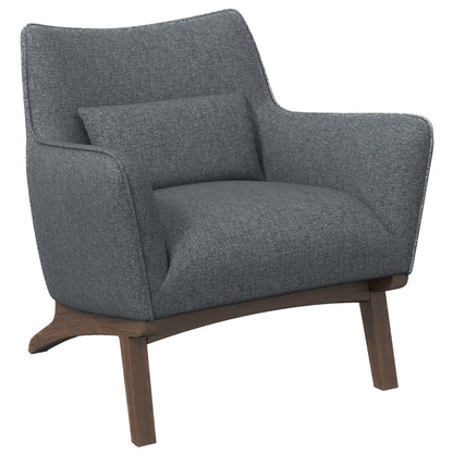 Brayden - Mid-Century Modern Side Linen Armchair - Gray / Wood