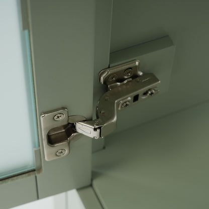 Bathroom Vanity With Ceramic Sink And Ample Storage, Ideal For Small Bathrooms - Green