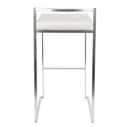 Fuji - Contemporary Stackable Barstool (Set of 2) - White
