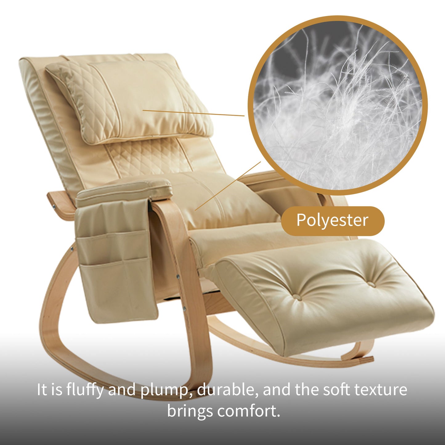 Massage Comfortable Relax Rocking Chair - Cream