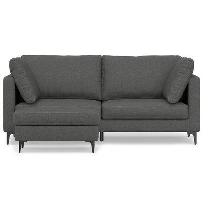 Ava - Mid Century Sofa With Ottoman Set, Upholstered - Dark Gray