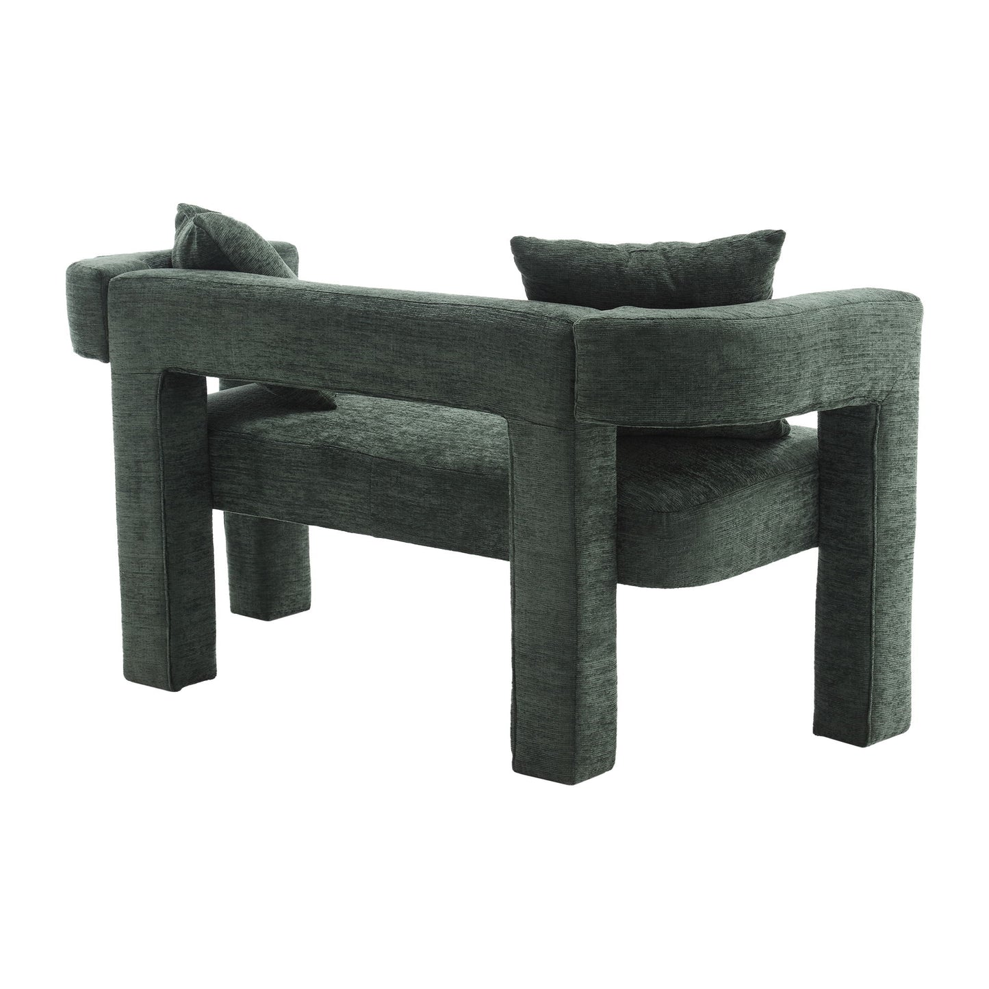 Modern Loveseat Sofa, Comfy Upholstered 2 Seater - Emerald