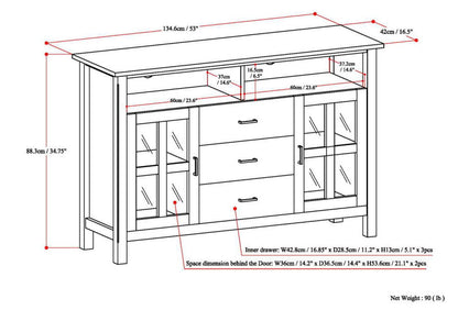 Kitchener - Tall TV Media Stand - Hickory Brown