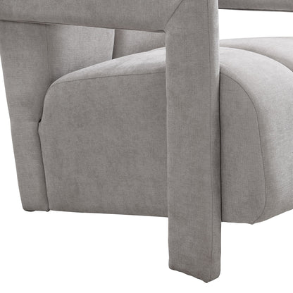 Modern Minimalist Leisure Armchair With L Shaped Armrests For Living Room - Gray