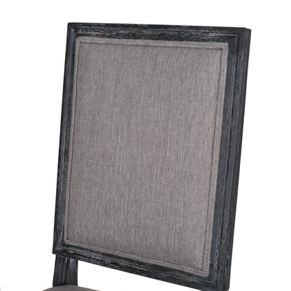 French Country Style Dining Chair Set With Upholstered Seats And Weathered - Gray