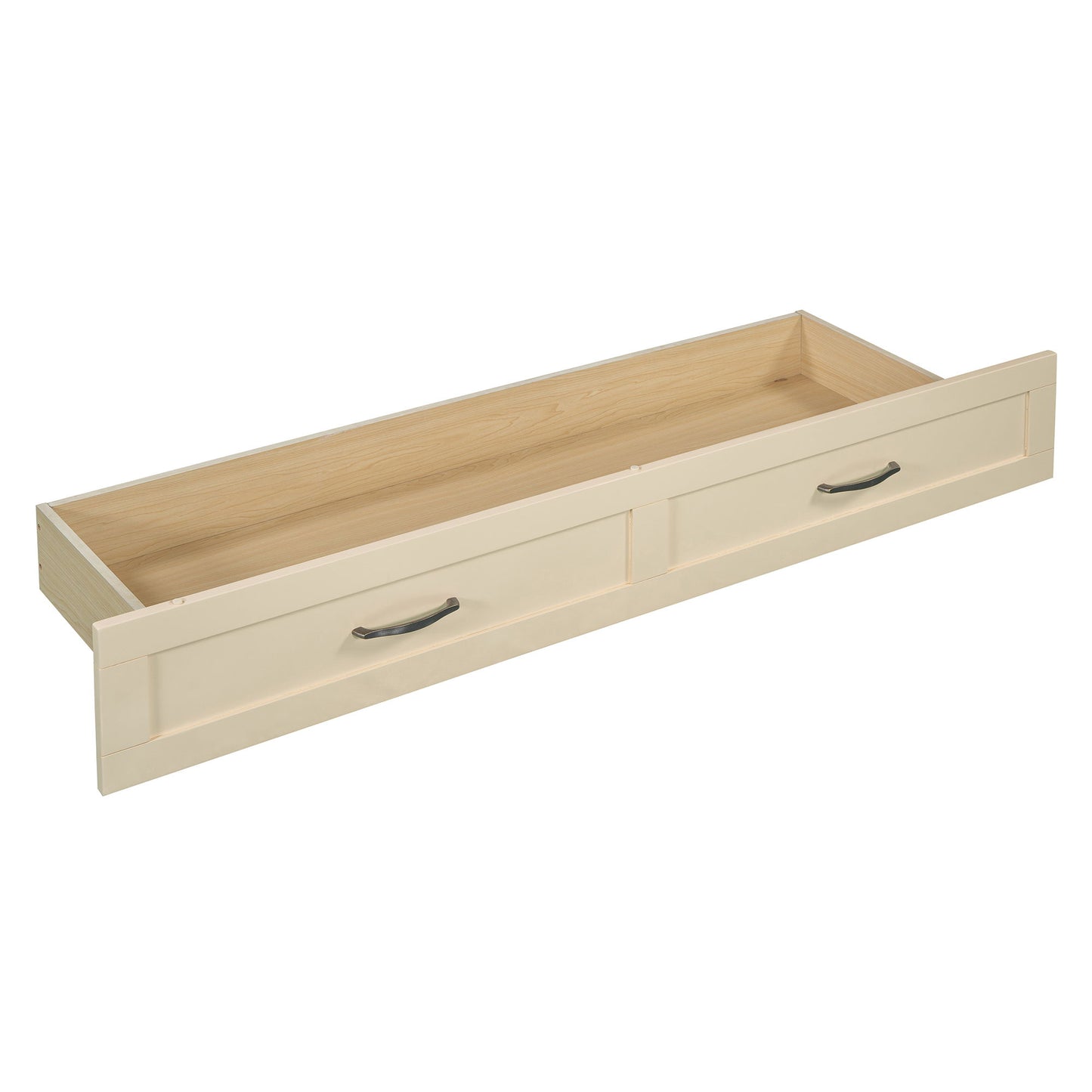 Queen Size Murphy Bed With Large Drawers, Gold