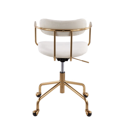 Demi - Contemporary Office Chair - Gold / Cream