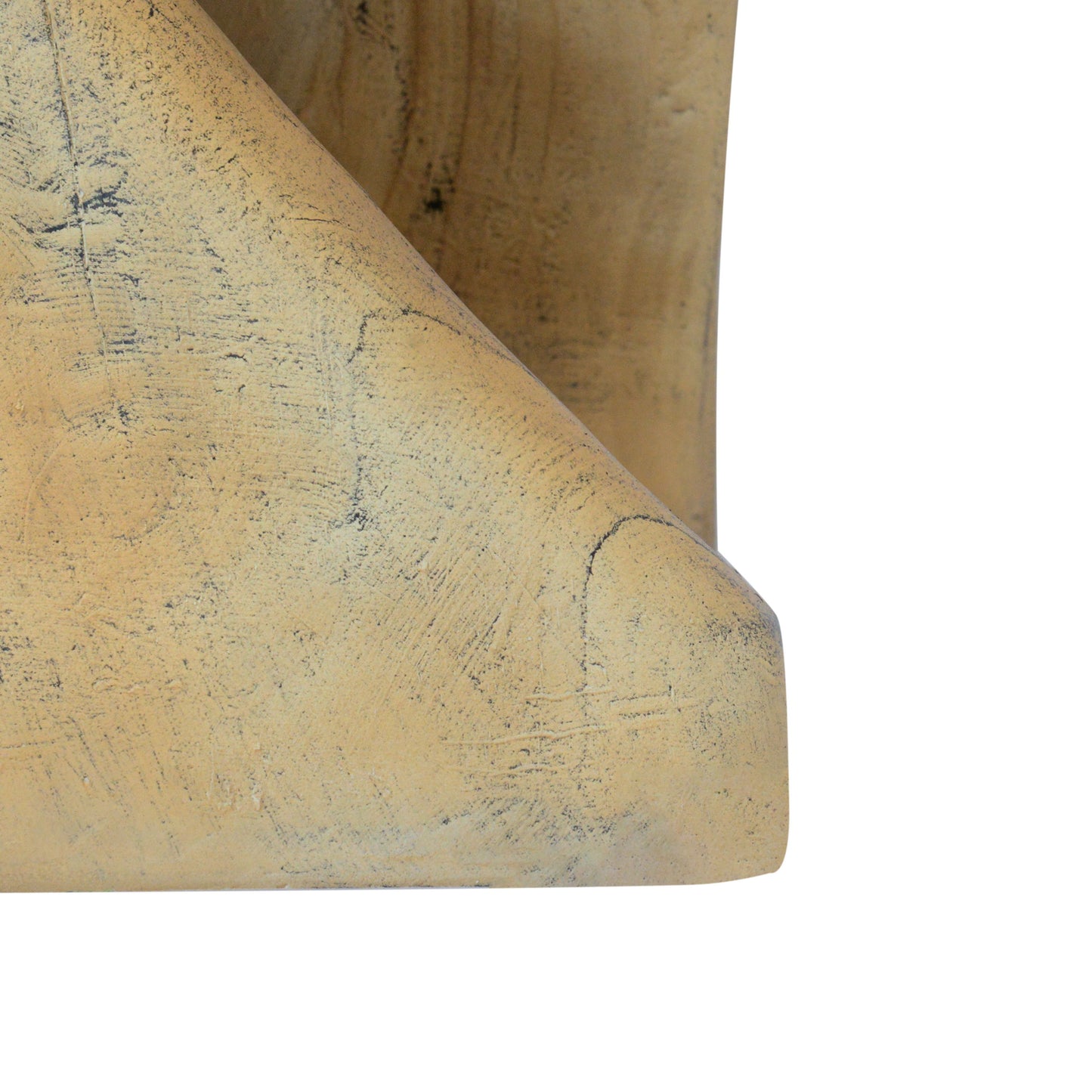 Mgo Twist Shape Side Table With Wood - Like Texture - Natural