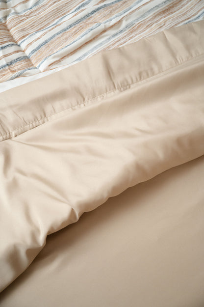 4 Piece Twin Microplush And Bamboo Hypoallergenic Sheet Set - Khaki