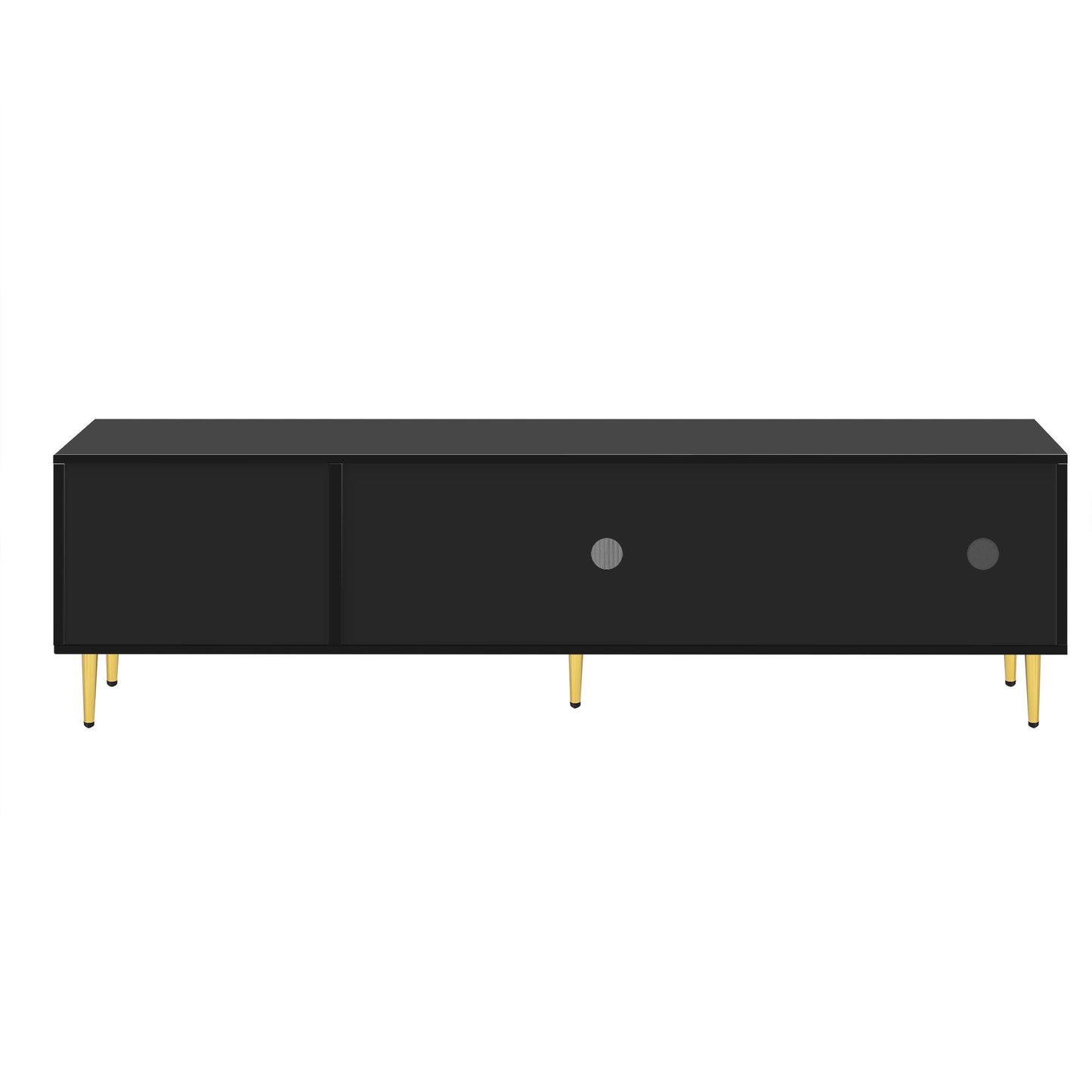 Modern TV Stand For Up To 70" TV, Entertainment Center TV Media Console Table, With 3 Shelves And 2 Cabinets, TV Console Cabinet Furniture For Living Room - Black